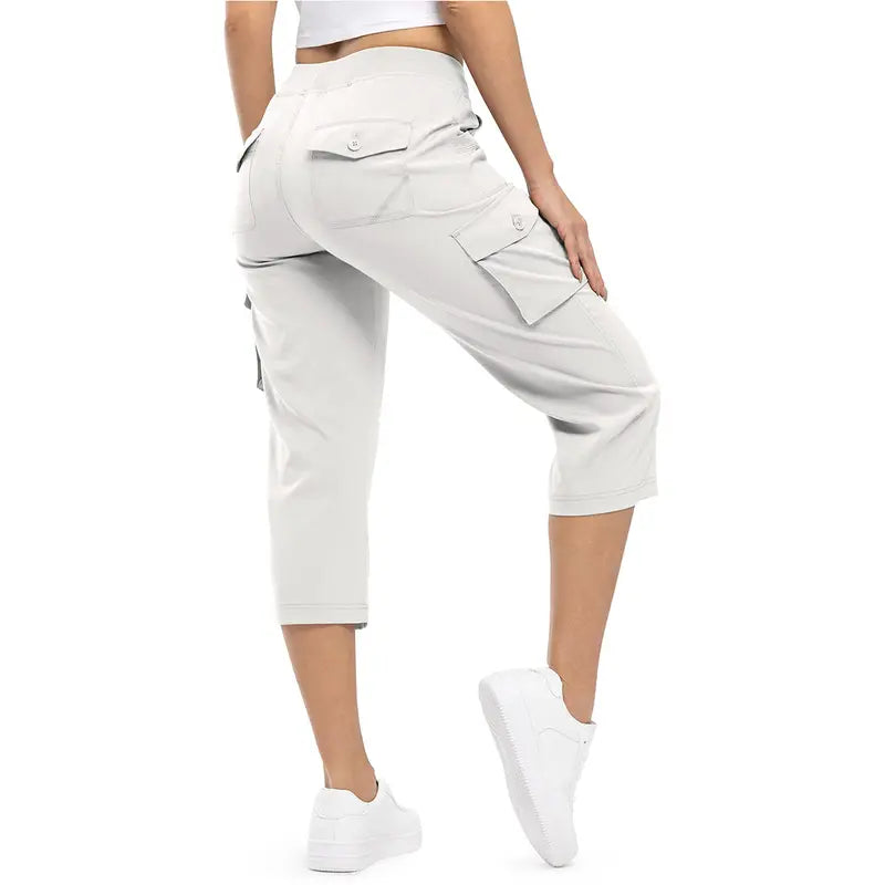Women's Plus Size Cargo Capri Pants – Lightweight Loose Fit Summer Pants💖