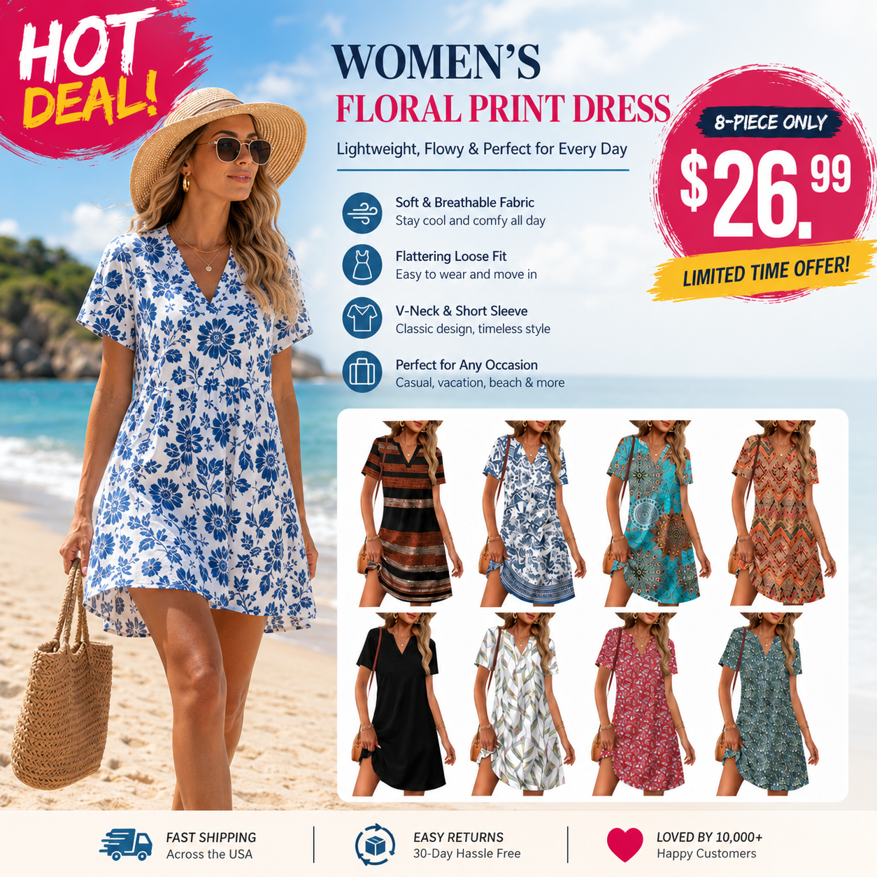 Summer V-NECK  Dresses for Women👗 2026 BEST SELLER | Flowy Summer Dresses You'll Live In ☀️❤️