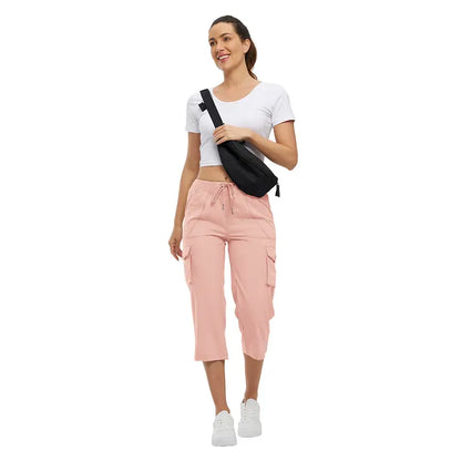 Women's Plus Size Cargo Capri Pants – Lightweight Loose Fit Summer Pants💖