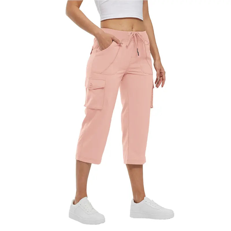 Women's Plus Size Cargo Capri Pants – Lightweight Loose Fit Summer Pants💖