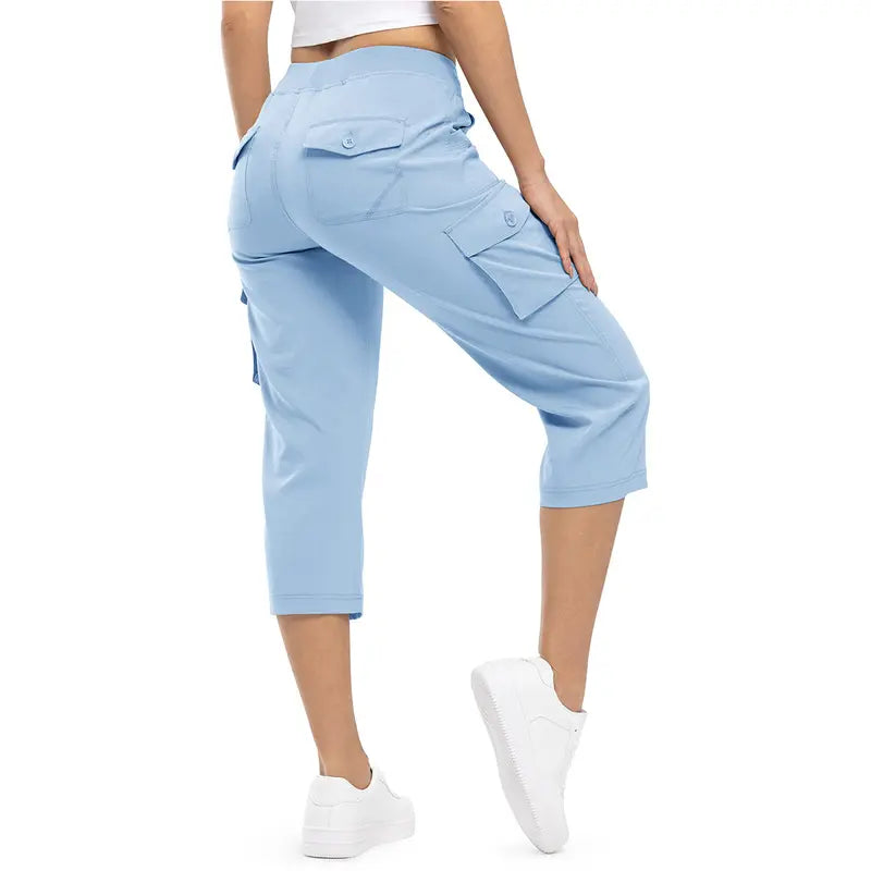 Women's Plus Size Cargo Capri Pants – Lightweight Loose Fit Summer Pants💖